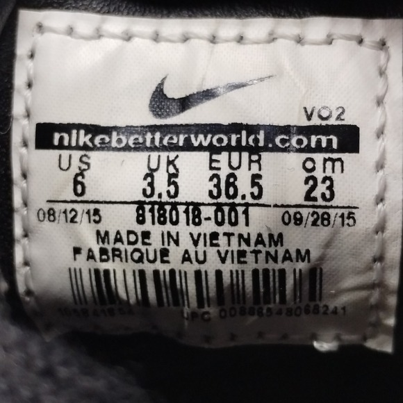 Nike‎ Air Force 1 Flyknit Casual Sneakers Womens Size 6 Black White Hi Top - Picture 9 of 9